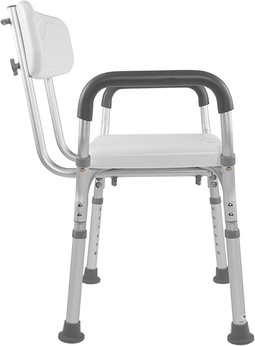 Vaunn FSA/HSA Eligible Medical Shower Chair Bath Seat with Padded Arms, Removable Back and Adjustable Legs for Bathtub Safety and Supports Weight up to 350 lbs