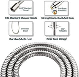 BRIGHT SHOWERS Shower Head Combo with Two Spray Setting , Fixed Shower Head and Handheld with Grey Face, Brushed Nickel