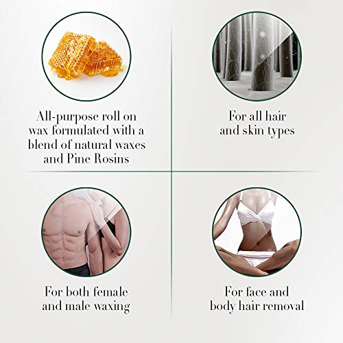 Clean + Easy Roll On Wax Kit (120V) - Complete Waxing Face and Body Hair Removal, Wax Roller Kit for Flawless Skin, Top Pick for Estheticians