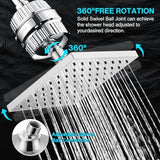 Cobbe High Pressure Filtered Shower Head Combo, Rain Shower Head with 20 Stage Shower Head Filter for Hard Water - Adjustable Replacement Remove Chlorine and Harmful Substances, Chrome