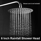 NearMoon Rain Shower Head, Ultra-Thin Design-Pressure Boosting, Awesome Some Experience, High Flow Stainless Steel Rainfall Head (6 Inch,Chrome Finish)