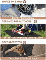 Tirrinia Waterproof Outdoor Blanket with Sherpa Lining, Windproof Triple Layers Warm Comfy Foldable for Camping Stadium, Beach, Picnic, Grass, Concerts, Car, Dog, 51''X 59'' & 59''X 80''