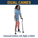 StrongArm Comfort Cane + Self Standing Lightweight Adjustable Walking Cane + Stabilizes Wrist & Provides Extra Support & Stability + Ergonomic Forearm Grip + Canes for Men & Women