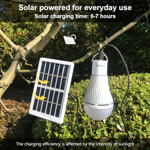 Dusk to Dawn Solar Light Bulbs for Indoor Home and Chieken Coop, Portable Solar LED Bulb Lights for Camping Tent Emergency, 2-Pack