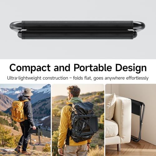 YSSOA Folding Camping Stool, Portable Collapsible Camp Stool, Folding Foot Rest for Lightweight Compact Chair, Foldable Footstool Ottoman for Outdoor Hiking Backpacking Fishing Picnic Barbecue BBQ