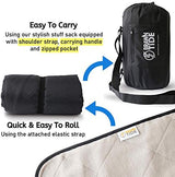 BRAWNTIDE Large Outdoor Waterproof Blanket - Extra Thick Fleece, Warm, Windproof, Sandproof, Quilted, 82" x 55", Ideal for Beaches, Picnics, Camping, Stadiums, Dogs, Car