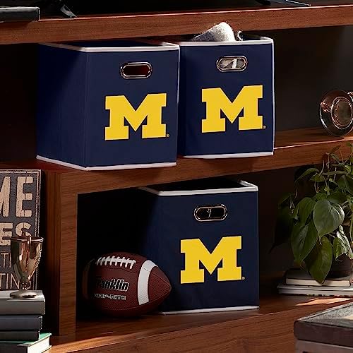 Franklin Sports NCAA College Team Fabric Storage Cubes Made to Fit Storage Bin Organizers