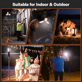 OGERY Rechargeable 10000mAh Camping Light with Stand 6.5 ft Max Height, Cordless Work Light with 3 LED Lamp Heads, 2200 Lumens Camping Essentials Gear Emergency Flashlight with Detachable Tripod