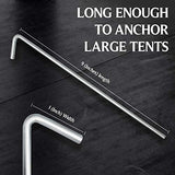 Tent Stakes Heavy Duty Metal, Galvanized Rust-Free Yard Stakes, Garden Edging Fence Hook | Tent Stakes Metal for Outdoor Camping, Tent Garden Stakes for Gardening & Canopies, Tent Pegs - by Ram-Pro