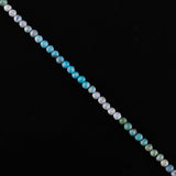 YANARA Real Turquoise Bracelet For Women Genuine Gemstone, Natural December Birthstone, Handmade Simple Bracelet, Gorgeous Micro Beads Chakra Jewelry, Crystals Silver Plated Chain 8 inch