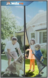 Magnetic Screen Door，Screen Door Mesh，Keep Bugs Out, Heavy-Duty Mesh Curtain,Pet and Kid Friendly, Works with Front Doors, Sliding Doors（36 x 80 Inches Gray