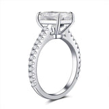 Bo.Dream Cushion Cut Cubic Zirconia CZ Engagement Rings for Women Platinum Plated Sterling Silver (6)
