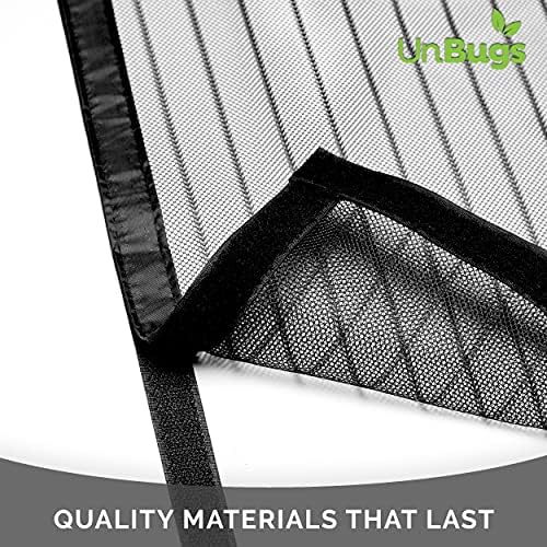 UnBugs Magnetic Screen Door - Fits Doors up to 36 x 82 Inches MAX - Pet & Kid Friendly, Self-Closing - Hands Free Magnet Closure Keeps Bugs Out & Breeze in