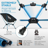 MARCHWAY Lightweight Folding Camping Chair, Stable Portable Compact for Outdoor Camp, Travel, Beach, Picnic, Festival, Hiking, Backpacking, Supports 330Lbs (Blue)