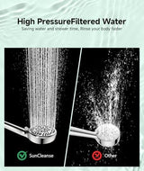 SunCleanse Filtered Shower Head with Handheld, 9-Spray Setting Detachable Showerhead with Filters, Shower Head for Hard Water - Filtered Chlorine, Improve Skin and Hair Texture, Chrome