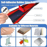Rubber Edge Trim, Self-Adhesive Flexible Edge Protector for Plywood, Cabinet and Drawer, 3/4" Peel and Stick U Shaped Edge Banding for Wood, EPDM Material, Fit 0.75"(19mm), Length 10Ft