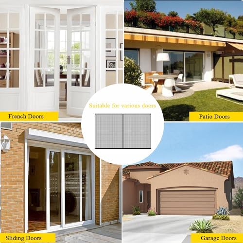 LIAMST Garage Door Screen for 2 Car Garage Door-16x7FT Reinforced Fiberglass Garage Screen, Magnetic Garage Screen Door