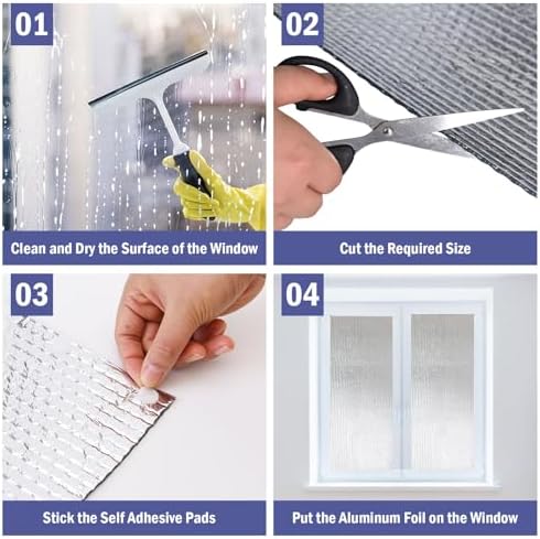 YoleShy Double Reflective Insulation 59 in X 8.2 FT RV Window Insulation for Summer Heat Reflective Window Film for Roof, Car, Garage Doors