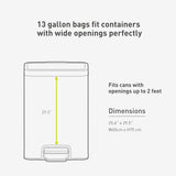 EKO 13 Gallon / 40-60 Liter Drawstring Trash Bags, Extra-Strong Unscented Garbage Bags, 60 Count Easy-Dispense Roll for Kitchen & Household Use, Leak-Resistant, Code F, White