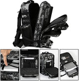 QT&QY 25L/35L/45L Military Tactical Backpack For Men Molle Daypack 3 Day Bug Out Bag Hiking Rucksack With Bottle Holder