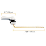 Hibbent Universal Metal Front Mount Toilet Handle Replacement Kit, Brass Toilet Flush Tank Lever with Stainless Steel Flapper Chains for Most Toilets, White Finish