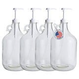 Fastrack 4-Pack 1 Gallon Glass Jug Laundry Detergent Dispenser – Airtight Screw-Top Container | Non-Slip Base | Detergent Pump Dispenser or Syrup Pump | Eco Friendly Food Grade