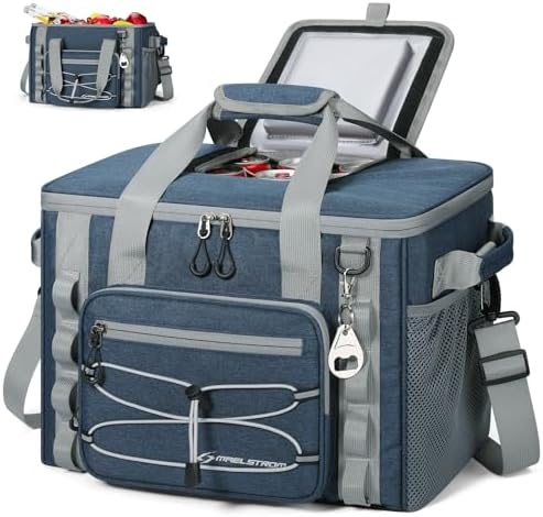 Maelstrom Soft Sided Cooler Bag, 30/40 Can Collapsible Insulated Ice Chest, Large Leakproof Camping & Travel Cooler for Kayaking & Beach