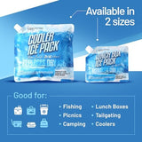 Everlasting Ice RX Reusable Ice Packs for Cooler (4 Pack) Up to 48 Hours Freezer Packs for Coolers and Lunch Boxes | 10 x 10 in | Cooler Ice Packs for Camping, Fishing, Beach, Road Trips