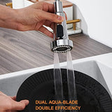 Kitchen Faucet Head Replacement with 15 Adapters, 3 Function Pull Down Kitchen Faucet Spray Head, Pull Out Kitchen Sink Tap Sprayer Nozzle, Chrome, Plastic