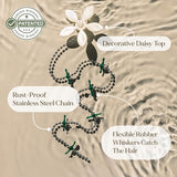 Shower Drain Hair Catcher – Disposable White Flower (4-Pack) – No-Touch Hair Removal for Flat Shower Drains – As Seen on Shark Tank