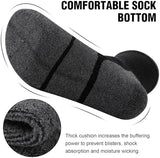 COOVAN Mens Cotton Crew Socks Moisture Wicking Cushioned Athletic Heavy Duty Work Boot Socks 6 Pairs