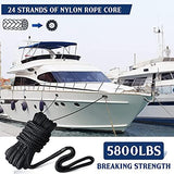 Dock Lines & Ropes Boat Accessories - 3/8" x 15' Double Braided Nylon Dock Lines with 12” Loop, Excellent 5800 lbs Breaking Strength Marine Rope for Kayak Pontoon Boats up to 30ft, Boating Gifts
