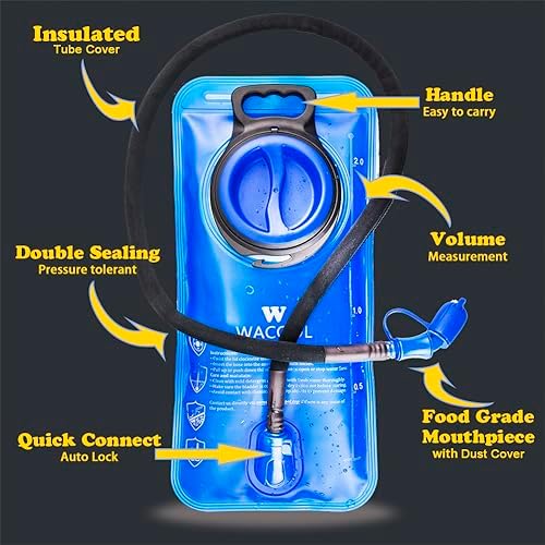WACOOL 2L 2.5L 3L BPA Free PEVA Hydration Pack Bladder Leak-Proof Water Reservoir