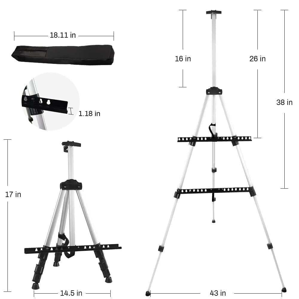 RRFTOK Easel Stand for Painting and Sign, Adjustable 17-66 Inch