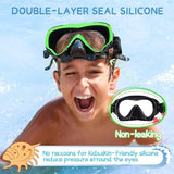 Kids Swimming Goggles Swim Mask with Nose Cover for Kids Youth 3-15, Anti-Shattered Lens UV Protection No-leak