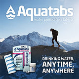 Aquatabs 49mg Water Purification Tablets (30 Pack). Water Filtration System for Hiking, Backpacking, Camping, Emergencies, Survival, and Home-Use. Easy to Use Treatment and Disinfection.