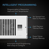 AC Infinity AIRTAP T4 White, Register Booster Fan for 4” x 10” Register Holes, Improves Heating & Cooling Vents, Quiet 10-Speeds, Bluetooth App Control Data Alerts