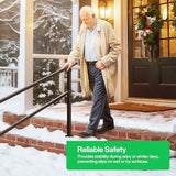 VIVOSUN Outdoor Handrail, 6-7 Step Stair Handrail, 83" x 36" Fits 1 to 7 Steps, Wrought Mattle Iron Handrail for Concrete Steps, Porch Steps, Black, HR-0004