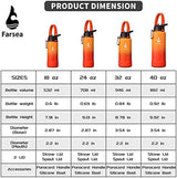 Farsea Insulated Water Bottle With Paracord Handle, Protective Silicone Boot and 2 Lids (Straw Lid & Spout Lid), Stainless Steel Water Bottle Wide Mouth, Double Wall Sweat-Proof BPA-Free, 18 oz
