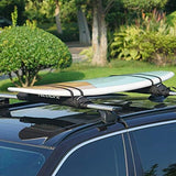 Soft Roof Rack Pads with Two 15 Ft Tie Down Straps for Surfboard, SUP Paddleboard, Snowboard, 28/34inch (Pair) Blue/Black