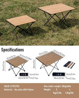iClimb Ultralight Compact Camping Folding Table with Carry Bag (Nature- S)