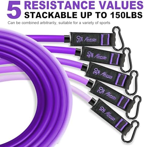 Resistance Bands, Exercise Bands with Handles, Fitness Bands, Workout Bands with Door Anchor and Ankle Straps, for Heavy Resistance Training, Physical Therapy, Shape Body, Yoga, Home Workout Set