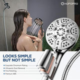 6-Mode High Pressure Handheld Shower Head with Power Wash, HOPOPRO High Flow Hand Held Showerhead Set with Built-in Power Spray to Clean Tub Tile Pets Bathroom Flooring
