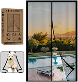 Magnetic Screen Door Mesh Curtain Fits Door Size 36" x 96",Actual Screen Size 38" x 97",Keeps Bugs Out Temporary Door Sliding - Self Sealing Magnets pet Screen for Door Black