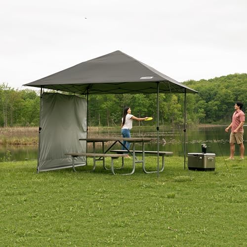 Coleman Oasis Lite Pop-Up Canopy Tent with Side Wall Attachment, 10x10ft Portable Shelter with Easy Setup & Takedown, Wheeled Carry Bag Included