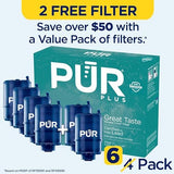 PUR PLUS Mineral Core Faucet Mount Water Filter Replacement (6 Pack) – Compatible With All PUR Faucet Filtration Systems
