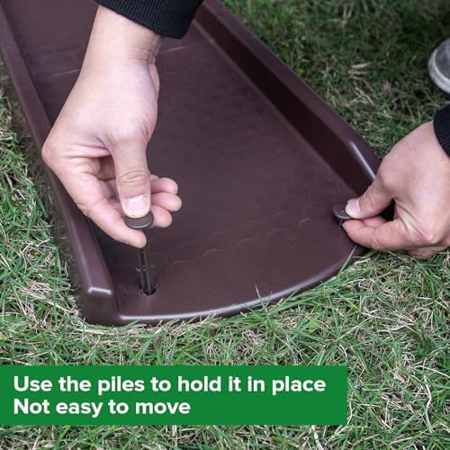 Splash Blocks for Gutters Downspouts, 24" Downspout Extensions for Rain Water Drainage, Thickened Gutter Splash Guard with Fixing Piles(1 Pack, Brown)