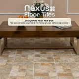 Nexus Self Adhesive 12-Inch Vinyl Floor Tiles, 20 Tiles - 12" x 12", Quartose Granite Pattern - Peel & Stick, DIY Flooring for Kitchen, Dining Room, Bedrooms & Bathrooms by Achim Home Decor