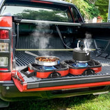 2-Burner Camping Stove Foldable, Portable Propane Camp Stove with 16000 BTU Adjustable Burners and Piezo Ignition, Folding Stove with Carry Bag & Handle for Camping, Tailgating, Backyard BBQ - Red