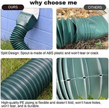 Green1-Pack Rain Gutter Downspout Extensions Flexible, Drain Downspout Extender,Down Spout Drain Extender, Gutter Connector Rainwater Drainage,Extendable from 21 to 68 Inches